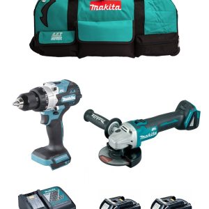 MAKITA Kit MK217 (DHP486 + DGA504 + 2 x 5,0 Ah + DC18RC + LXT600)